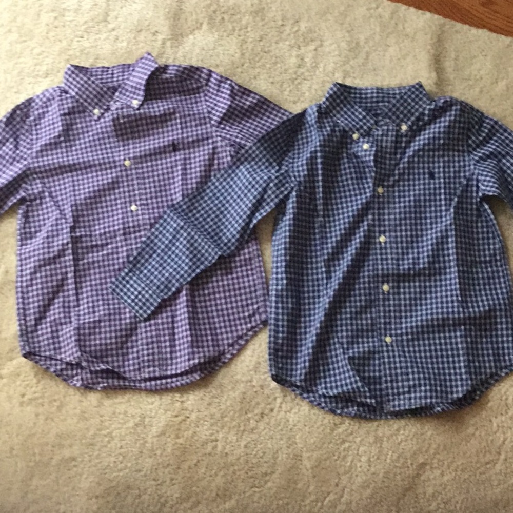 2 polo button up long sleeve shirts